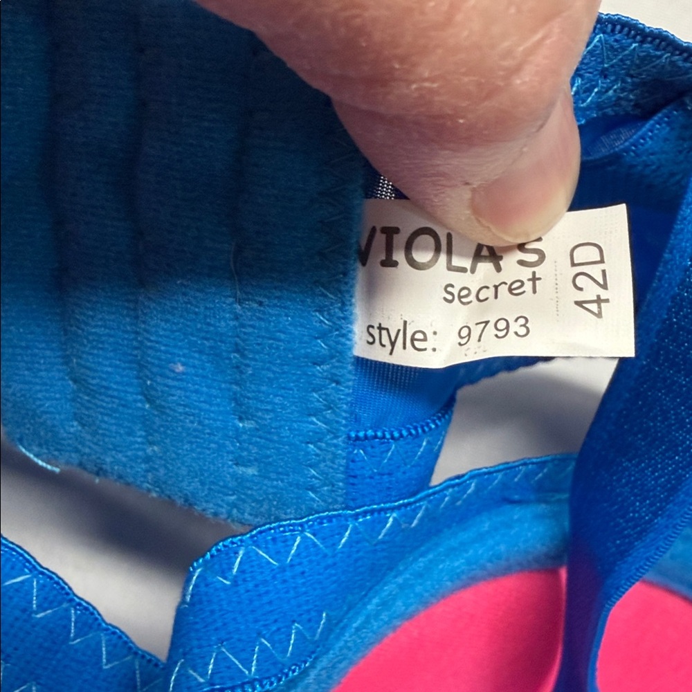 Viola’s Secret NWT Royal Blue Floral Padded Underwire Bra 9793D 42D - Picture 7 of 8